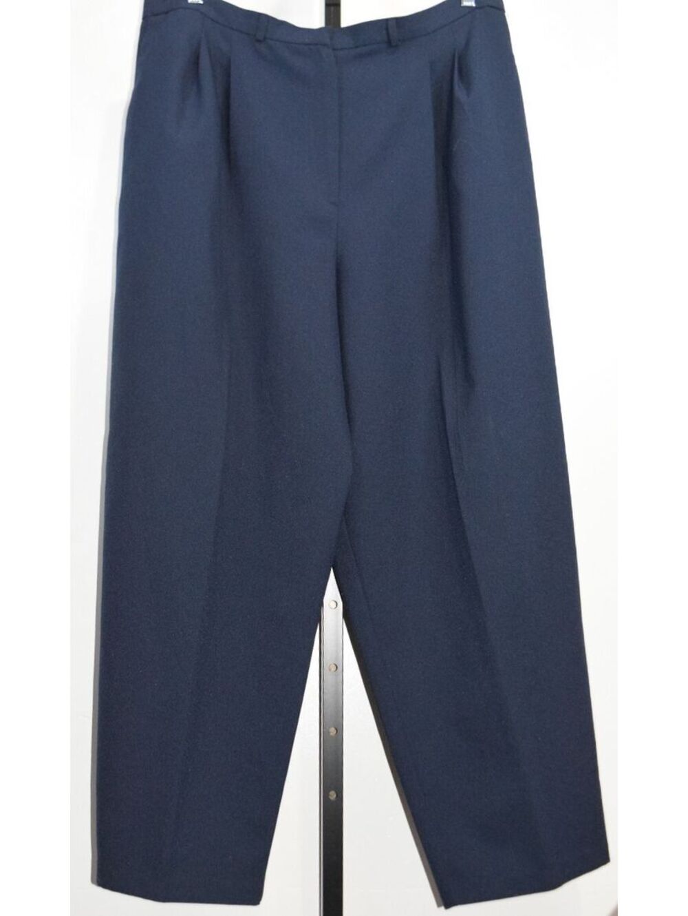 VTG Kathie Lee Woman Navy Pleated Trouser Pants Plus Size 24W Wide Leg Pants